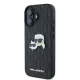 Karl Lagerfeld iPhone 16 Case Monogram Karl&Choupette Head Pin, Black