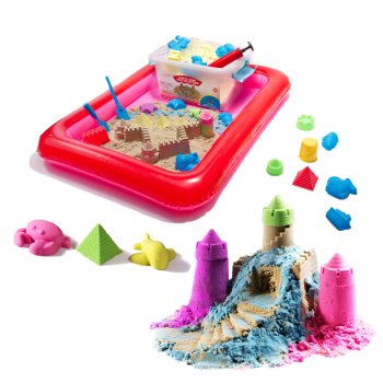 Kinetic Sand 2kg + Molds + Inflatable Sandbox, Blue