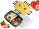 Green Lunch Box with 3 Compartments and Cutlery