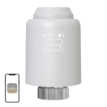 MOES ZTRV-PJ-601-MS Smart Thermostatic Head ZigBee, White