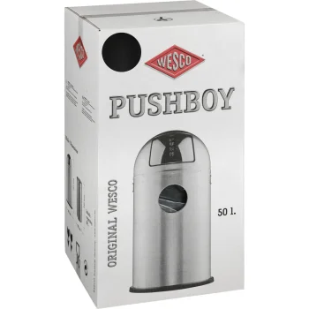 Wesco Pushboy Trash Can 50L, Matt Black