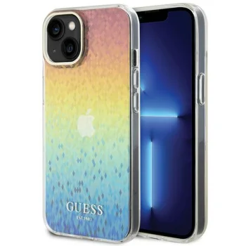 Guess iPhone 15 Case IML Faceted Mirror Disco Iridescent, Multicolour