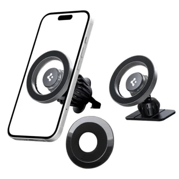 Spigen MFT13 MagSafe Car Phone Mount for Dashboard or Air Vent - Silver