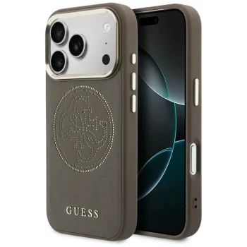 Guess Perforated 4G MagSafe Case for iPhone 17 Pro Max - Brown