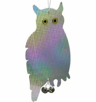 Bird Repellent Sitting Owl with Bells
