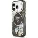 Guess IML Glitter Flowers Triangle MagSafe case for iPhone 18 Pro Max and 17 Pro Max, black