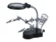 Third Hand Soldering Station with LED Magnifying Glass and Clips, Black