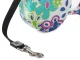 Retractable Dog Leash with Lock, 5m, up to 15kg, White with Flowers