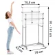 Massido 686100 standing clothes rack, adjustable, black-silver