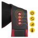 4FIZJO SHIATSU PRO+ Back Shoulder Neck Body Warming Pillow Massager, Black/Red