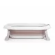 Foldable Baby Bathtub with Thermometer and Newborn Support Insert, Pink