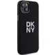 DKNY dėklas, skirtas iPhone 15 Plus, HC Silicone w Stack Metal Logo, juodas