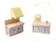 Wooden Dollhouse with Furniture, 70cm, Grey