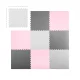 Ricokids 738234 Foam Puzzle Play Mat 180x180 cm, 9 pcs, Grey/Pink