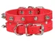 Adjustable Dog Collar with Studs, Faux Leather, Size M