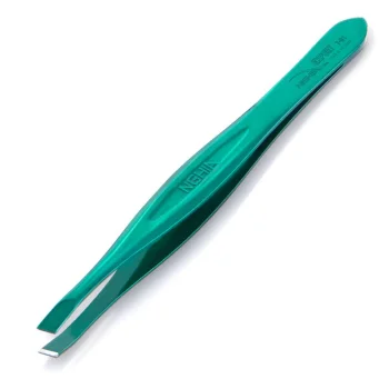 Nghia Export T-01 Slanted Cosmetic Tweezers, Green