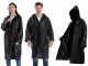 Rain Poncho with Hood, Universal Waterproof Raincoat, Black