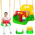 Bērnu dārza šūpoles 3-in-1 ar atzveltni, regulējamas, zaļas