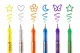 Glitter Tattoo Gel Pens Set, 6 Colours with Stencils