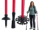 Verk Group Nordic Walking and Trekking Poles with Accessories and Bag, Red