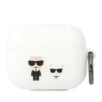 Karl Lagerfeld Silicone Karl & Choupette Case for AirPods Pro, White