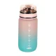 Sport Water Bottle with Straw and Time Marker 600ml Pink-Blue