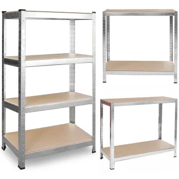 Plonos 470000 Metal Storage Shelving Unit 150x75x30 cm, Silver