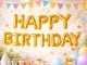 Happy Birthday Foil Balloon Garland Party Decoration, Gold