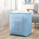 Foldable laundry basket with handles, 70L, polyester, blue