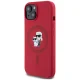Karl Lagerfeld Silicone Karl&Choupette MagSafe Case for iPhone 15, Red