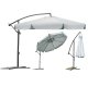 Salokāms dārza lietussargs, saulessargs, 8 segmentu, pelēks, 300cm | Folding Garden Umbrella