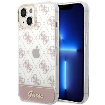 Guess 4G Pattern Script Case for iPhone 14 Plus Pink
