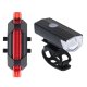 LED bike light set front and rear with USB charging