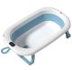 Foldable Baby Bathtub with Digital Thermometer and Support Cushion, White Pink