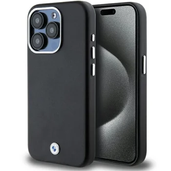 BMW iPhone 15 Pro Case Signature Wrapped Metal MagSafe, Black