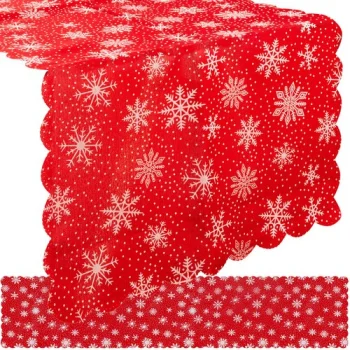 Ruhhy Christmas Table Runner 185x35 cm, Red/White