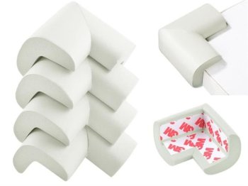 Foam Corner Protectors for Baby Safety, 4 Pack, White