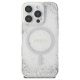 Guess Resin Gradient Glitter MagSafe Case for iPhone 16 Pro, Silver