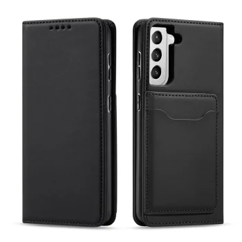 Wallet Book Case for Samsung Galaxy S22+ (S22 Plus) with Card Holder and Stand, Black