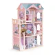 Ecotoys Large Wooden Dollhouse, 3 Floors, 11 Furniture Pieces