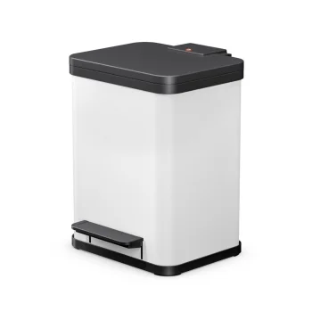 Hailo Öko Uno Plus M 17 L Rectangular Pedal Bin, White Matte