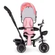 ECOTOYS 4-in-1 Toddler Tricycle with Rotating Seat and Push Handle, Pink