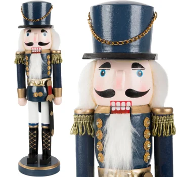 Wooden Nutcracker Soldier, Christmas Decorative Figurine, 35 cm