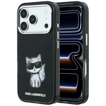 Karl Lagerfeld IML Choupette Body Sketch MagSafe Case for iPhone 17/18 Pro Max - Black