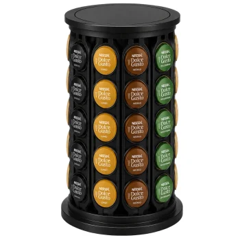 Rotating Coffee Capsule Stand, Black, 40 Capsules