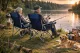 Folding Fishing and Camping Chair with Armrests and Cup Holder, Navy Blue