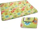 Waterproof Picnic and Beach Blanket, Green with Flowers, 150x200 cm