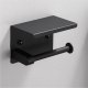 Tualetes papīra turētājs ar plauktu, Melns | Toilet Paper Holder with Shelf