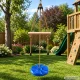Kids Garden Swing with Round Seat and Wooden Bar, 190 cm, Blue