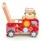 Ecotoys TL09025 Wooden Educational Push Walker Fire Engine with Blocks